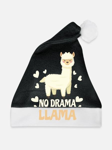No Drama Lama Llama Geschenk - Weihnachtsmütze - Schwarz/Weiß