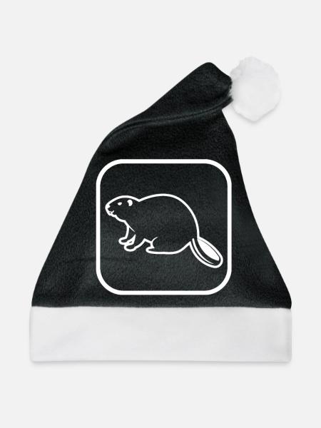 Biber - Weihnachtsmütze - Schwarz/Weiß - Vorne