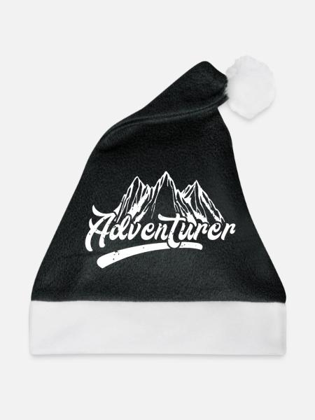 Abenteurer Adventurer Wandern Wanderer Wanderin - Weihnachtsmütze - Schwarz/Weiß - Vorne