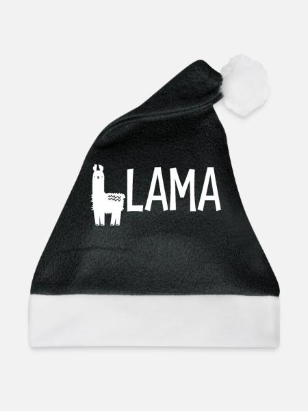 Lama - Weihnachtsmütze - Schwarz/Weiß