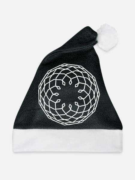 Geometrische Kunst - Weihnachtsmütze - Schwarz/Weiß - Vorne
