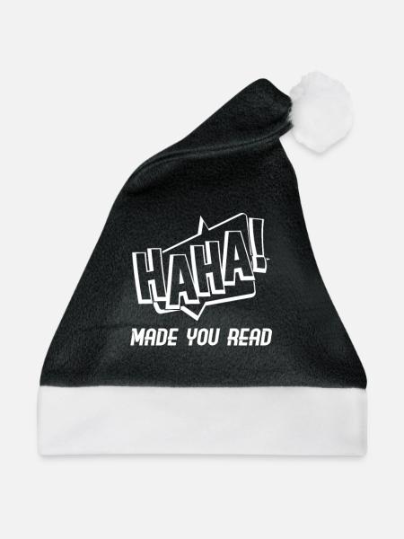 Haha Hergestellt Sie lesen - Weihnachtsmütze - Schwarz/Weiß - Vorne