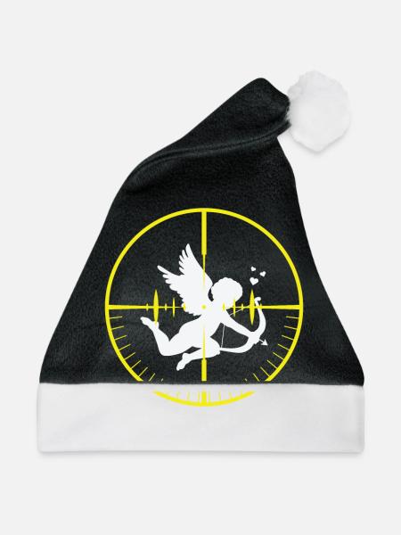 Anti Valentin T-Shirt - Anti Valentinstag Geschenk - Weihnachtsmütze - Schwarz/Weiß - Vorne