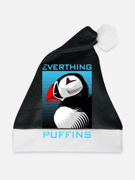 Puffin Puffin Puffin - Weihnachtsmütze - Schwarz/Weiß - Vorne