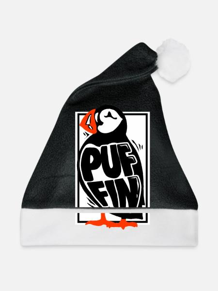Puffin Puffin Puffin - Weihnachtsmütze - Schwarz/Weiß - Vorne