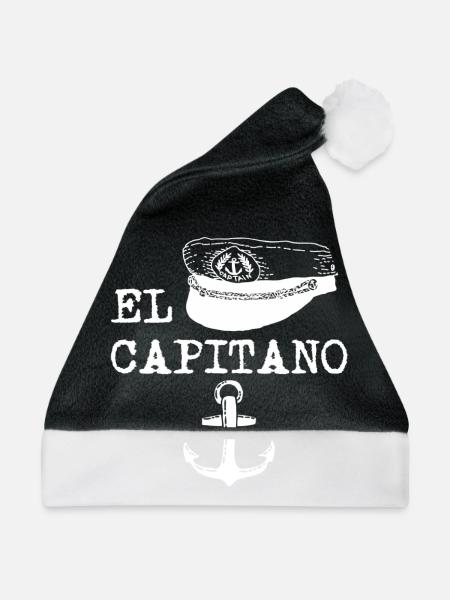 Segelschiff Motorboot Wassersport Geschenk Captain - Weihnachtsmütze - Schwarz/Weiß