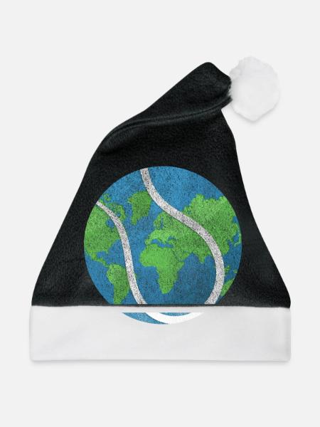 Ball Erde Aufschlag Sport Tennis is life Geschenk - Weihnachtsmütze - Schwarz/Weiß - Vorne