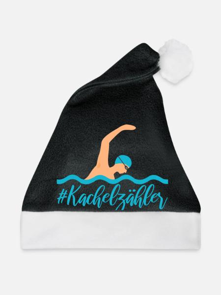 Kachelzähler Kraulen Schwimmer Geschenk - Weihnachtsmütze - Schwarz/Weiß