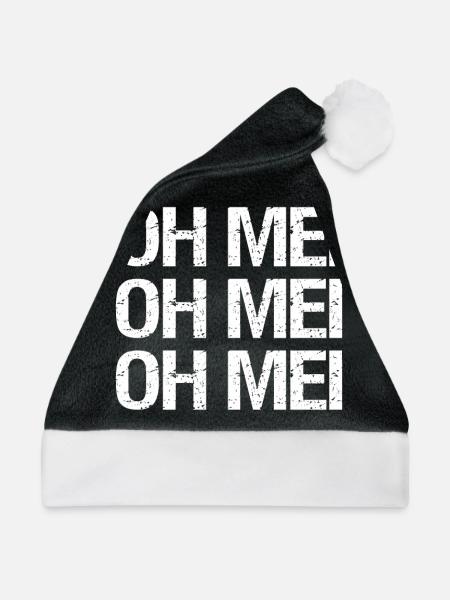 OH MEI - Weihnachtsmütze - Schwarz/Weiß - Vorne
