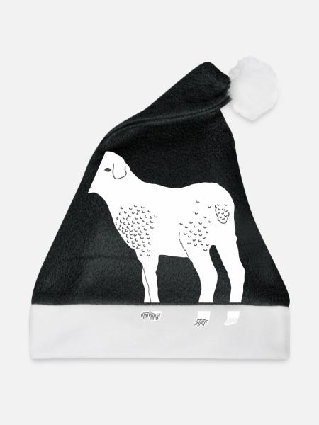 Schaf - Weihnachtsmütze - Schwarz/Weiß
