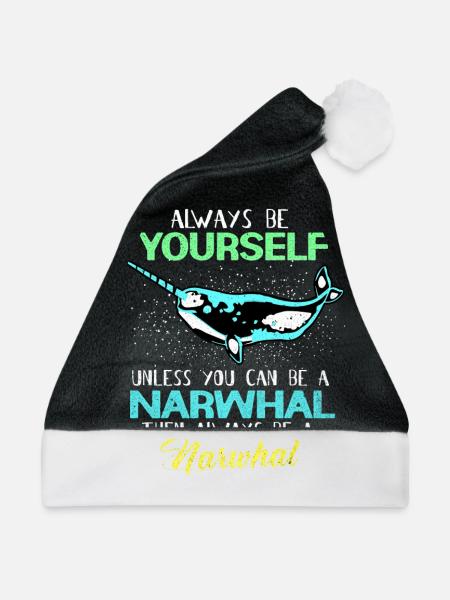 Narwal - Weihnachtsmütze - Schwarz/Weiß
