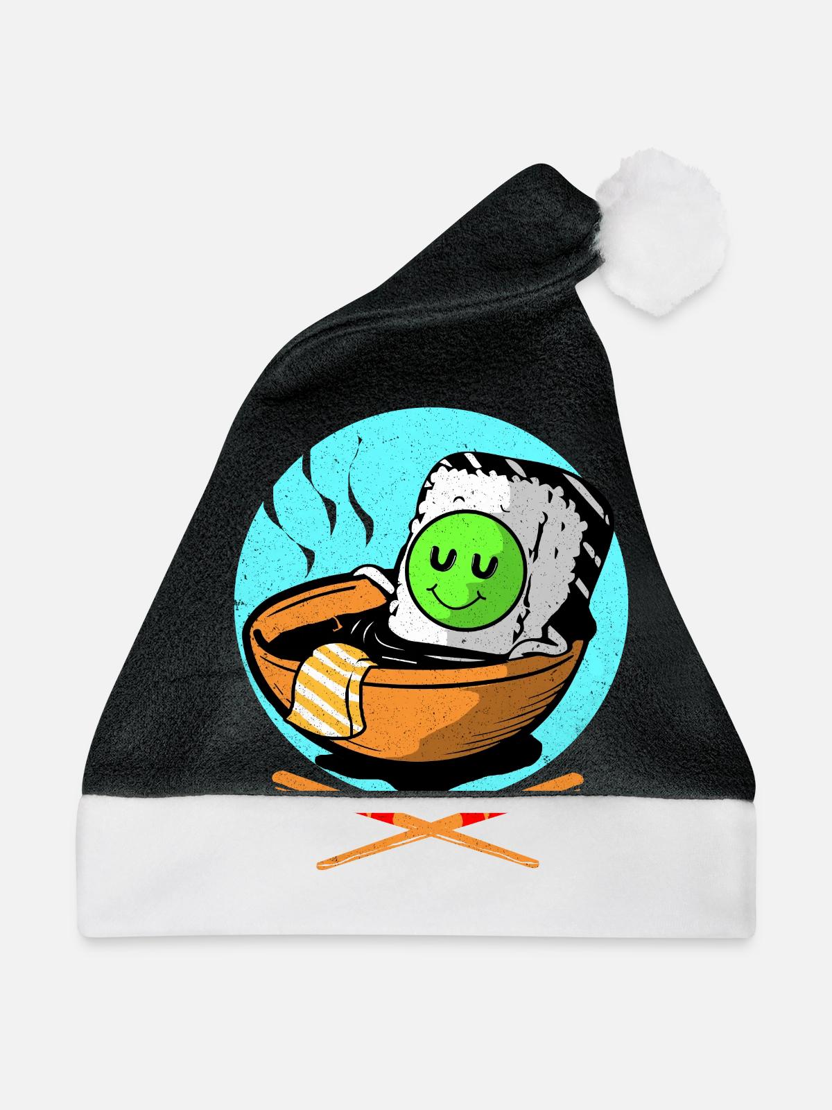 Sushi - Weihnachtsmütze - Schwarz/Weiß - Vorne