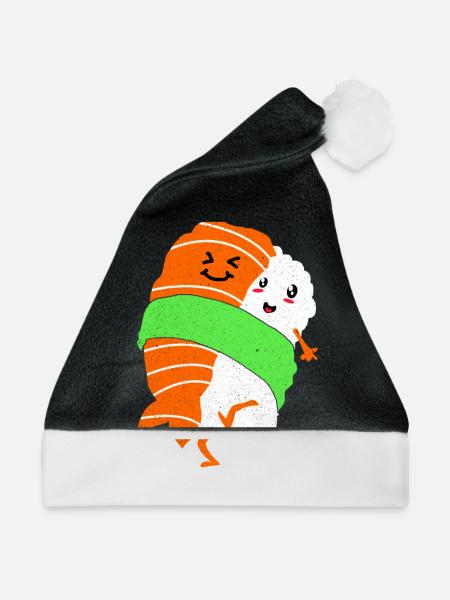 Sushi - Weihnachtsmütze - Schwarz/Weiß