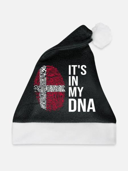 Dänemark It's In My DNA Dänisch Däne Dansk Urlaub - Weihnachtsmütze - Schwarz/Weiß - Vorne