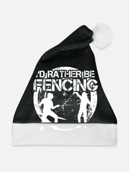 Fechten Fechten Fechten Fechten - Weihnachtsmütze - Schwarz/Weiß - Vorne