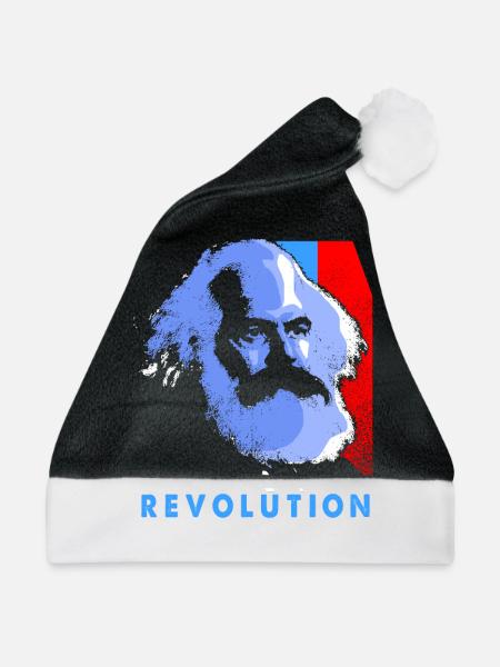Kommunismus Lenin Marx Klassenkampf Sozial - Weihnachtsmütze - Schwarz/Weiß - Vorne
