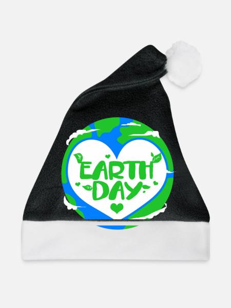 Klimawandel Earth Day Umweltschutz Öko Bio Erde - Weihnachtsmütze - Schwarz/Weiß - Vorne