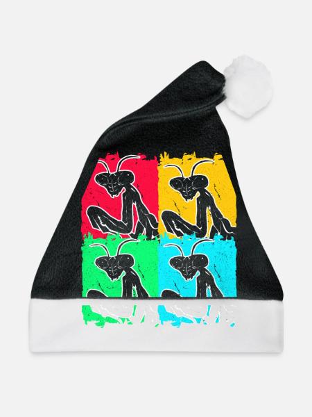 Gottesanbeterin - Weihnachtsmütze - Schwarz/Weiß - Vorne