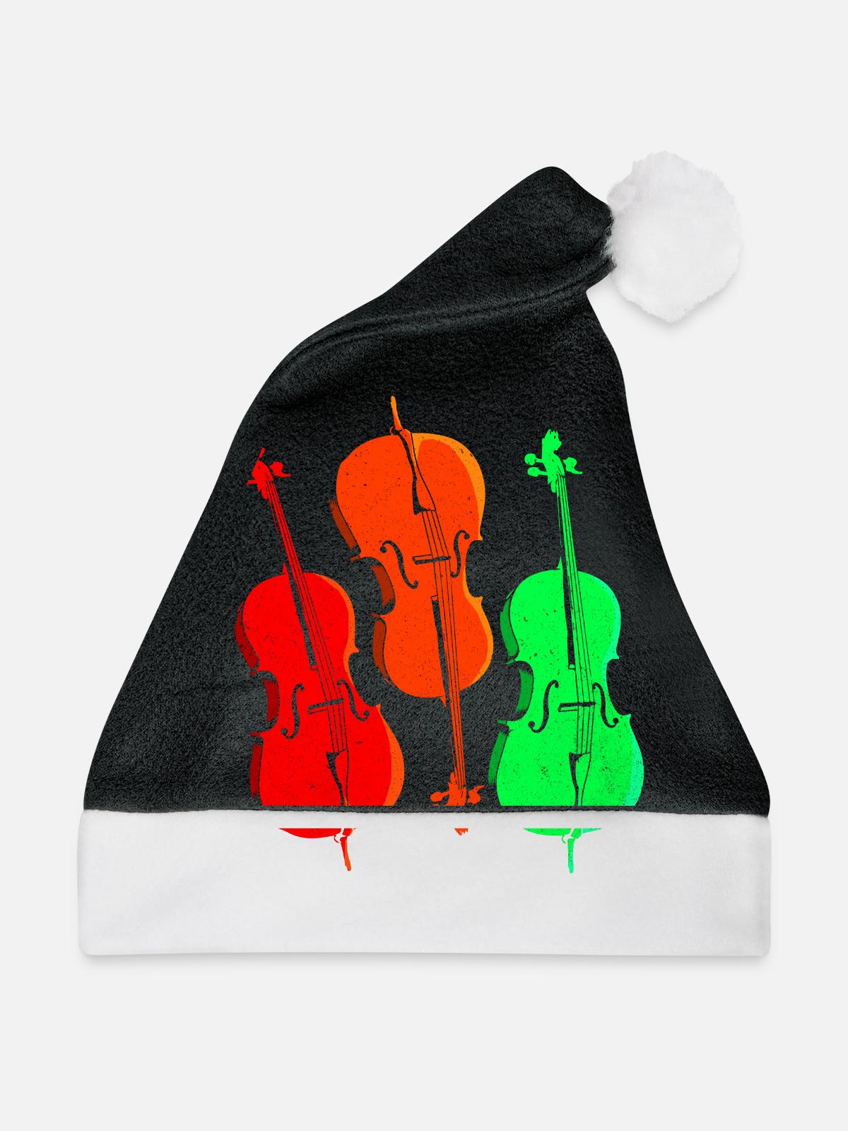 Cello - Weihnachtsmütze - Schwarz/Weiß - Vorne