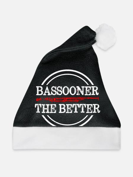 Fagott Blasinstrument Blasmusik Musiklehrer Oktave - Weihnachtsmütze - Schwarz/Weiß - Vorne