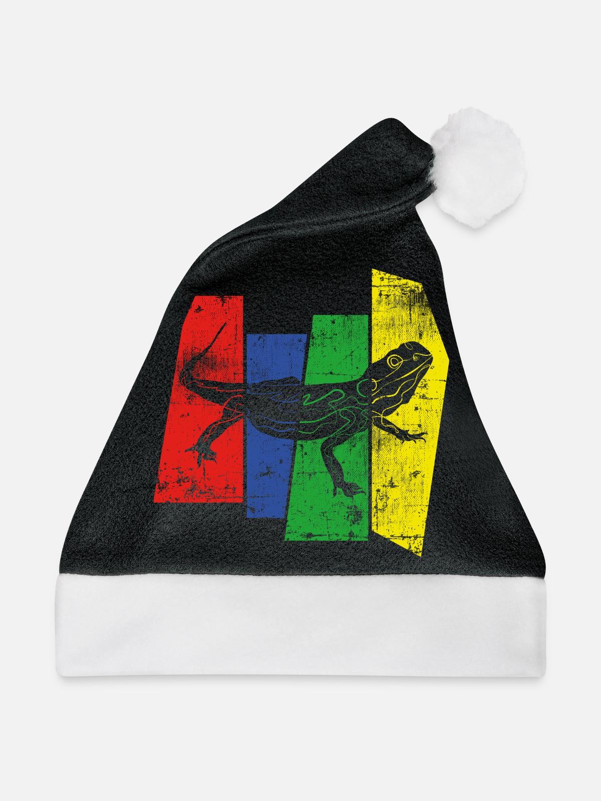 Echse - Weihnachtsmütze - Schwarz/Weiß - Vorne