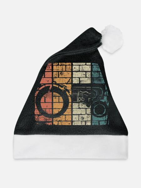 Traktor - Weihnachtsmütze - Schwarz/Weiß