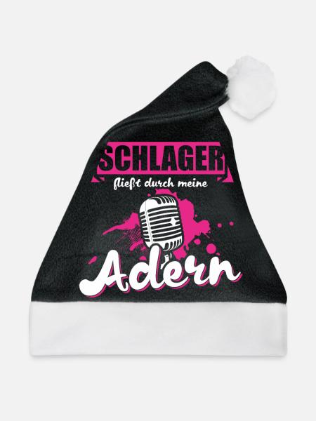 Schlager Schlagerfan - Weihnachtsmütze - Schwarz/Weiß - Vorne