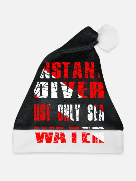 INSTANT DIVER - Weihnachtsmütze - Schwarz/Weiß - Vorne