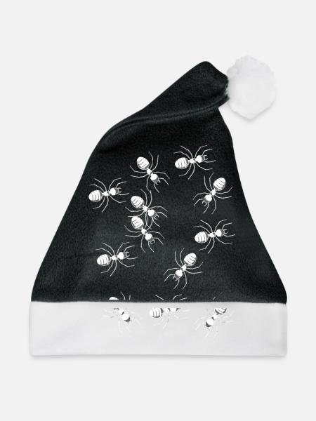 Ameisen Ameise Insekt Insekten Schädlinge Phobie - Weihnachtsmütze - Schwarz/Weiß - Vorne