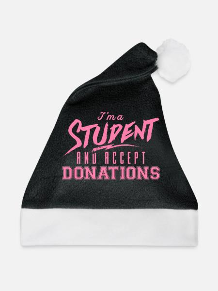 Studentin Studentin Studentin Studentin - Weihnachtsmütze - Schwarz/Weiß - Vorne