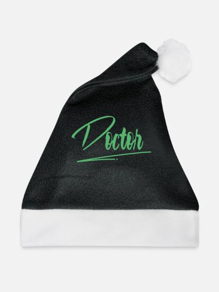 Arztpraxis Ärzte Doktorin Arzt Doktor - Weihnachtsmütze - Schwarz/Weiß - Vorne