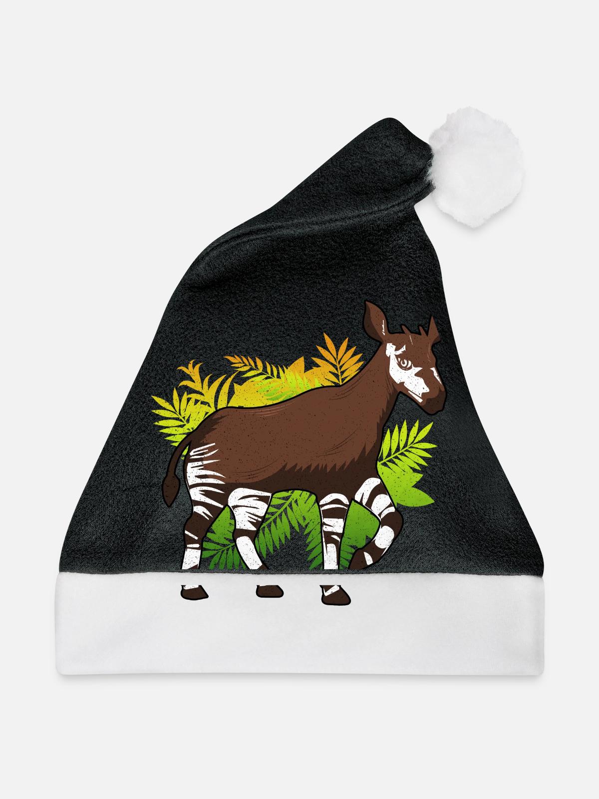 Okapi - Weihnachtsmütze - Schwarz/Weiß - Vorne