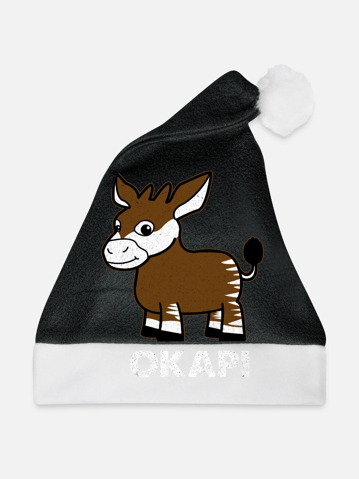 Okapi - Weihnachtsmütze - Schwarz/Weiß - Vorne