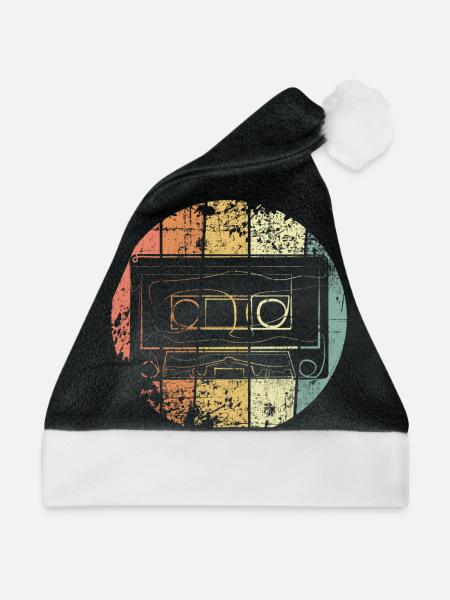 Kassette retro Musik - Weihnachtsmütze - Schwarz/Weiß