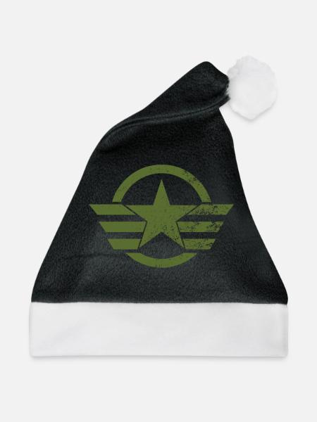 Militär Shirt - Weihnachtsmütze - Schwarz/Weiß
