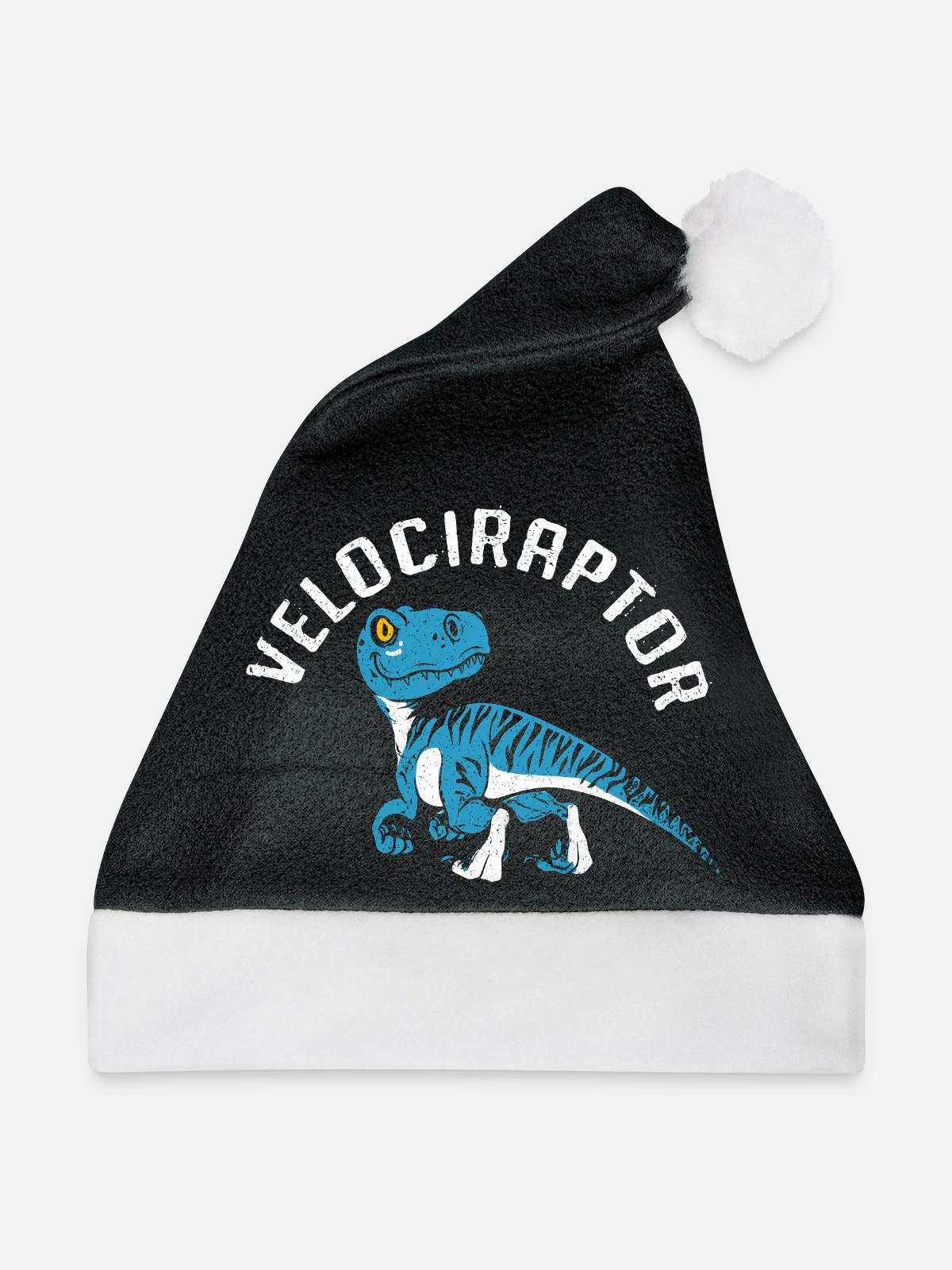 Velociraptor - Weihnachtsmütze - Schwarz/Weiß - Vorne
