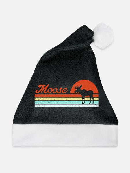 Elch - Weihnachtsmütze - Schwarz/Weiß - Vorne