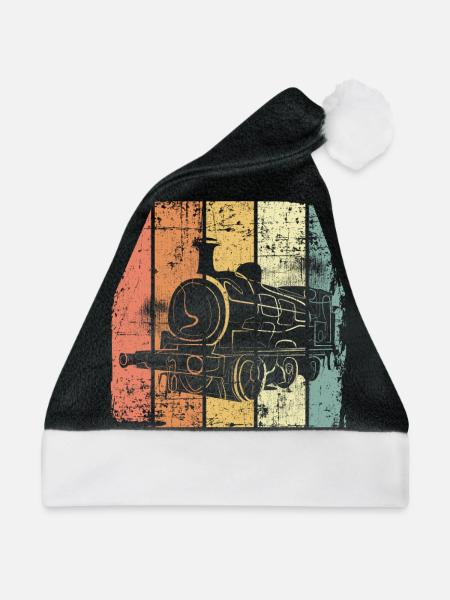 Eisenbahn retro - Weihnachtsmütze - Schwarz/Weiß