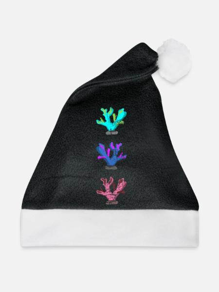 Bunte Korallen - Weihnachtsmütze - Schwarz/Weiß - Vorne