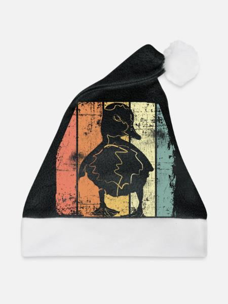 Entchen Baby Ente - Weihnachtsmütze - Schwarz/Weiß - Vorne