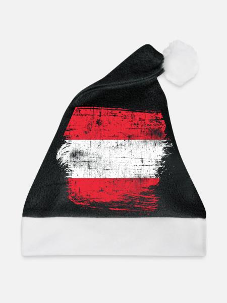 Österreich - Weihnachtsmütze - Schwarz/Weiß
