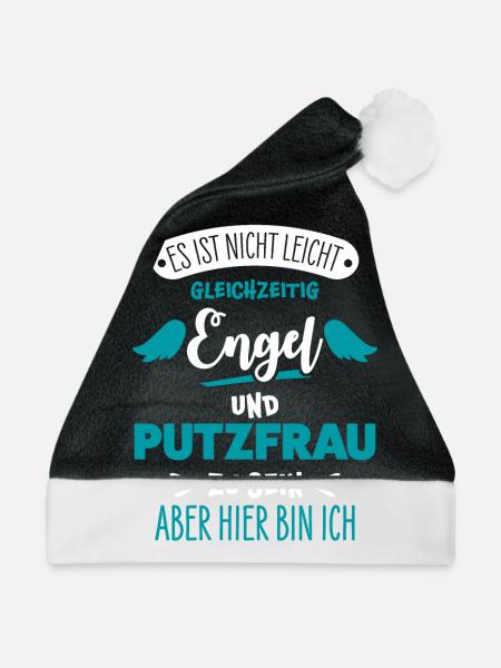 Putzfrau - Weihnachtsmütze - Schwarz/Weiß - Vorne