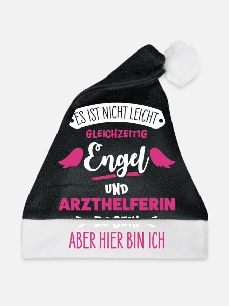 Arzthelferin - Weihnachtsmütze - Schwarz/Weiß - Vorne