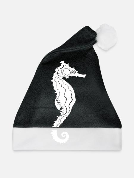 Seepferdchen Seepferd - Weihnachtsmütze - Schwarz/Weiß