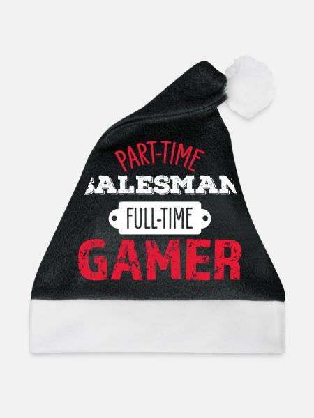 Verkäufer Gaming - Weihnachtsmütze - Schwarz/Weiß - Vorne