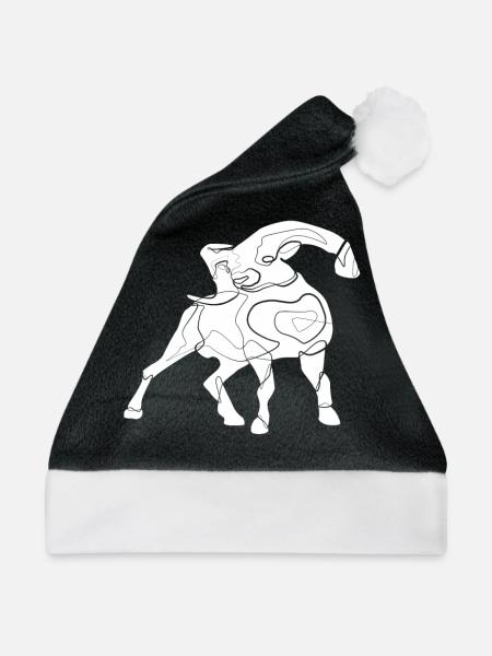 Widder - Weihnachtsmütze - Schwarz/Weiß - Vorne
