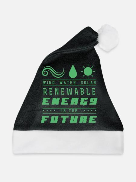 Erneuerbare Energie - Weihnachtsmütze - Schwarz/Weiß - Vorne