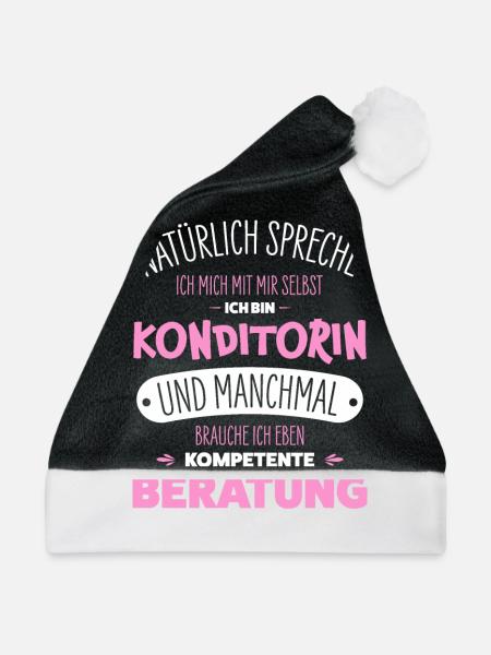 Konditorin - Weihnachtsmütze - Schwarz/Weiß