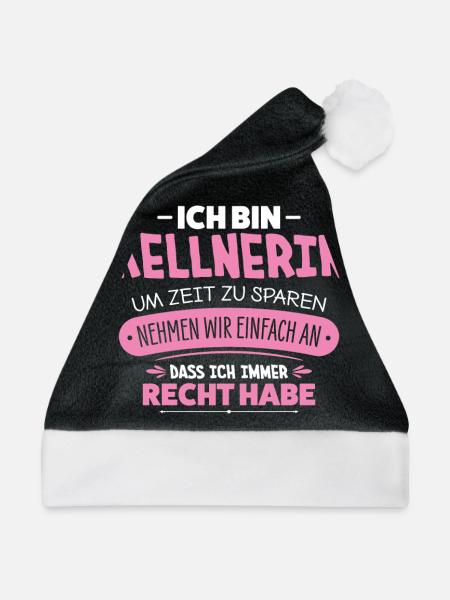 Kellnerin - Weihnachtsmütze - Schwarz/Weiß