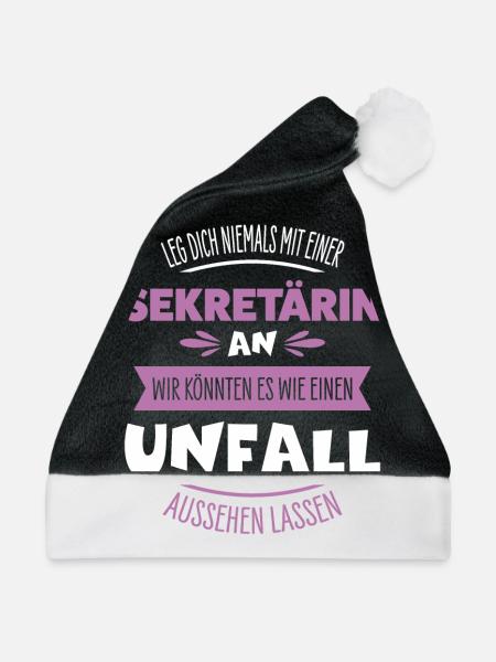 Sekretärin - Weihnachtsmütze - Schwarz/Weiß